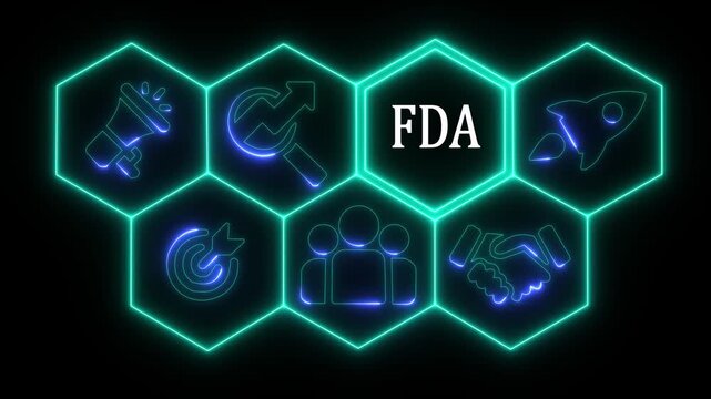 Business FDA concept animated on abstract technology background . Business, Technology, Internet and networking concept.