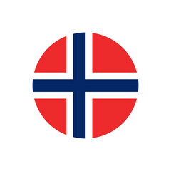 Fototapeta premium Norway Flag Circle Shape Icon