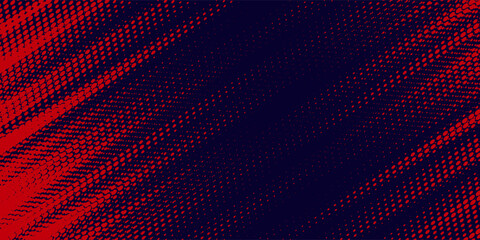 Obraz premium Halftone dots red and blue color pattern gradient grunge texture background. Dot pop art comic sport style vector illustration. grunge vector dots