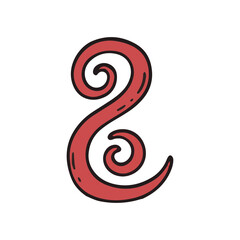 Obraz premium Red Swirl Doodle Element