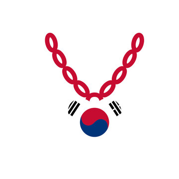South korea Flag Heart Neckless Icon