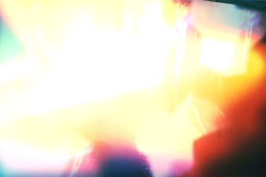 Abstract Light Leak Bokeh Overlays with Warm Tones and Colorful Flares