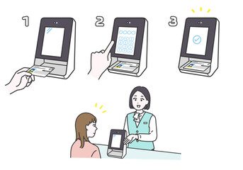 マイナンバーカードの暗証番号認証手順のイメージイラスト