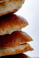 Appetizing Burger Buns Folded Into