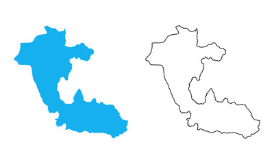Obraz premium Map of Risaralda is a Department of Colombia. Map with detailed outlines and blue silhouettes