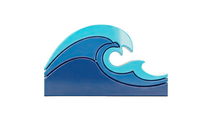 Obraz premium Abstract Blue Wave Sculpture