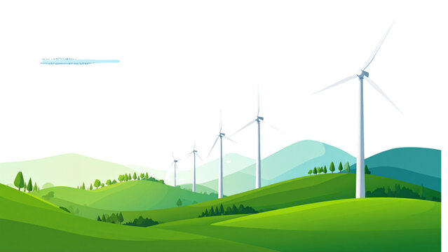 Windmill, wind turbine, renewable energy, eco power, farm windmill, green energy design, silhouette, cad drawing flat vector illustration