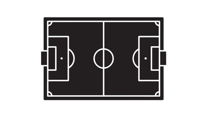 Football field icon with goalposts and center circle, representing a minimalist sports symbol for soccer and gameplay. © Harry 