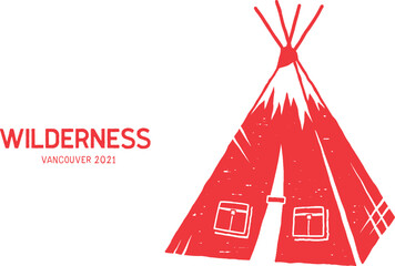 Red teepee icon vector © Suvankor
