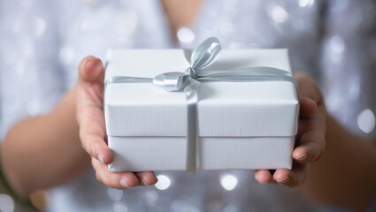 woman holding gift box