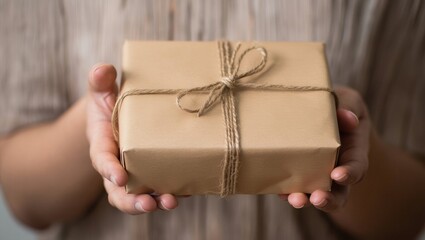 woman holding gift box