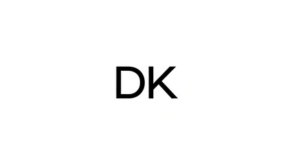 Simple DK Text Logo On White