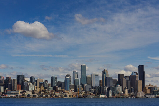 Seattle city skyline, view from the water.