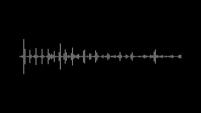 Sound wave frequency animation, music equalizer spectrum motion, circular digital audio waveform visualization, voice recording sound line effect, abstract meter design, black background,4k