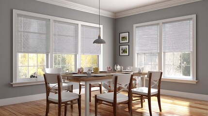 Calm Dining Area by the Window / 落ち着いたトーンの窓辺のダイニング