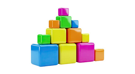 Stack of Colorful Building Blocks