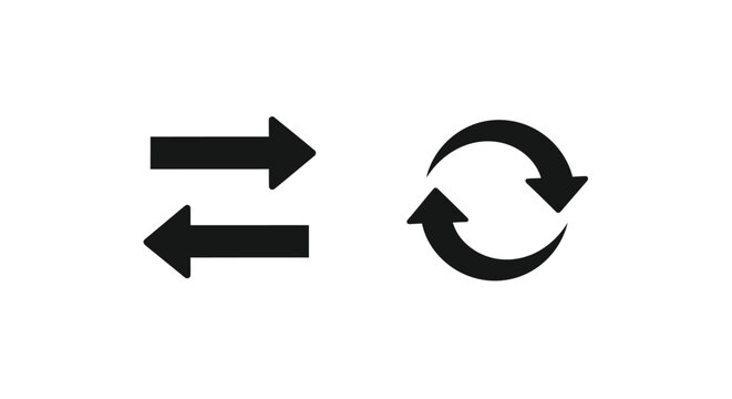 Black arrows illustrating cyclical and reciprocal processes a silhouette