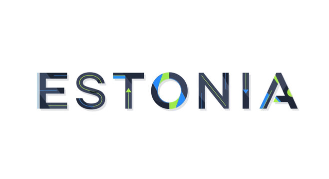 Estonia wordmark logo vector