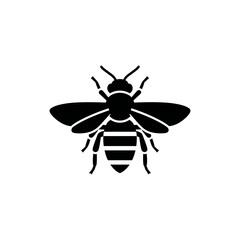 Fototapeta premium Minimalist Black Silhouette of a Bee Icon