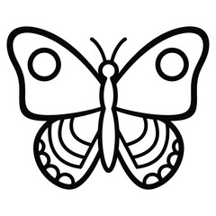 Obraz premium Cute Butterfly Coloring Page | Simple Butterfly Outline Coloring Page for Kids