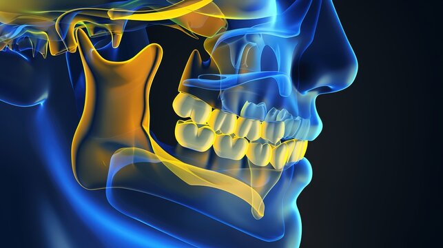 TMJ 3D Diagram with Anterior Disc Displacement and Obstructed Condyle Reduction &ndash; Educational Medical Illustration