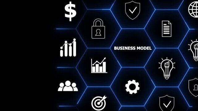 Business Model Canvas concept. Innovative tool that helps entrepreneurs and business owners to map out business model in a structured and concise way. Overview of the key elements of a business.4k