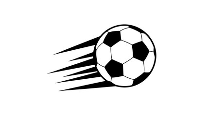 Obraz premium A dynamic illustration depicts a black and white soccer ball in motion leaving speed lines trailing behind suggesting rapid movement high quality professional detailed modern elegant