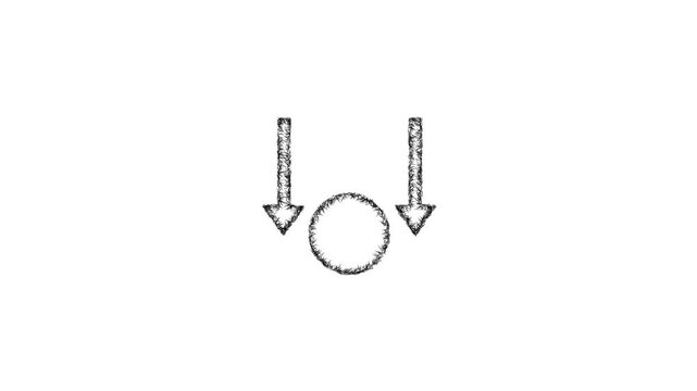 Sketch gravity icon animation - smooth progressive reveal