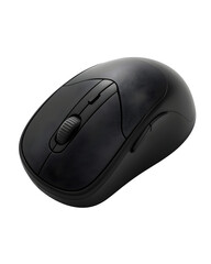 Black ergonomic computer mouse isolated on transparent background for office work gaming productivity design tech setup