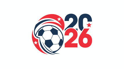 A vibrant emblem showcases a soccer ball intertwined with a swirling design and the bold number 26 representing a sporting event high quality professional detailed modern © Ultimate