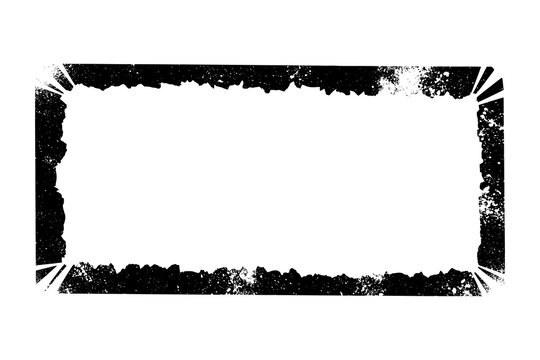 Torn grunge rectangle frame with textured edges for urban designs