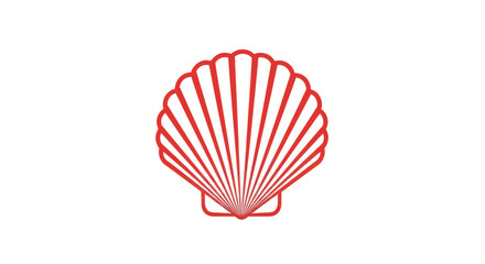 Abstract Red Scallop Shell Icon © afgan