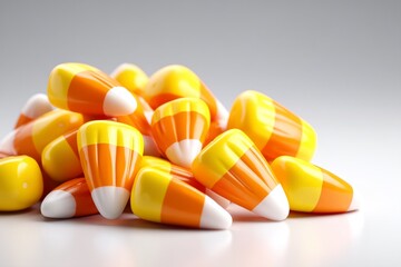 Adorable Halloween Candy Corn Pile in Vibrant Yellow and Orange Colors