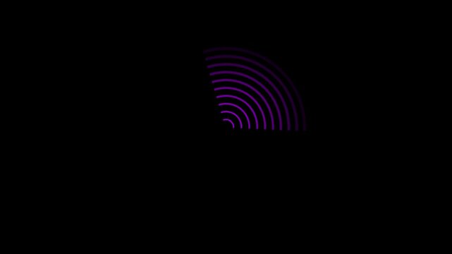 radio waves seamless animation video footage sound wave signal, radar, wave Animation of circular electric wave spreading with transparent channel. network tower produced radio wave concept.