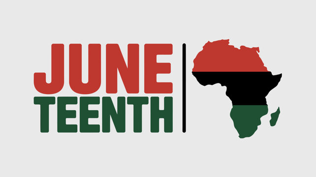 Juneteenth celebration with African continent and red black green colors