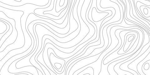 Map of topographic relief lines, illustration of relief contour Topographic landscape surface Concept of conditional geography scheme, terrain path Editable stroke Abstract ocean relief vector texture © Volha
