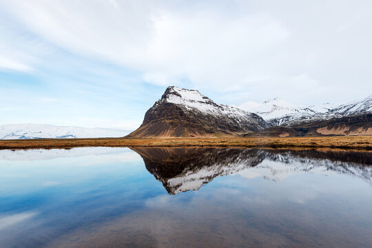 Mountains In The Snow Iceland