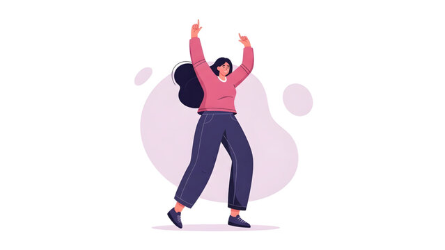 Woman celebrating success with arms raised in joyful dance