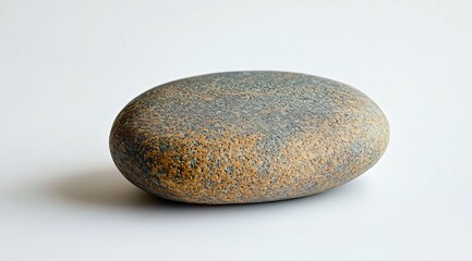 Smooth Natural Stone Oval Shape with Earthy Gray and Orange Texture