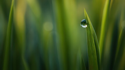 Morning dewdrop on green