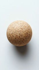 Round Cork Ball on a Light Background for Creative Projects