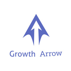 Modern blue arrow logo pointing upward, integrated within a larger triangular shape. Minimalist professional design representing corporate growth, financial success, and forward motion