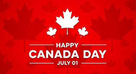 Happy canada day celebrations on july 1st with maple leafs and canadian pride