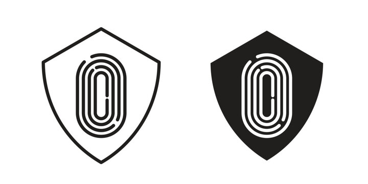 Biometric security icon. filled flat sign for mobile concept. glyph and line symbols