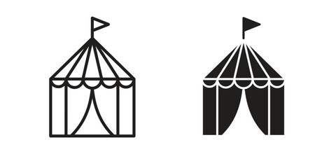 Circus tent icon. filled flat sign for mobile concept. glyph and line symbols © No