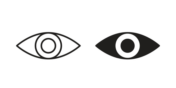 Eye icon. filled flat sign for mobile concept. glyph and line symbols