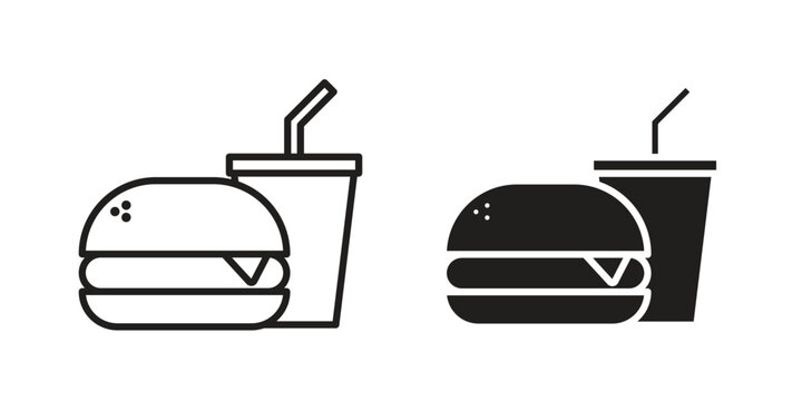 Fast food icon. filled flat sign for mobile concept. glyph and line symbols
