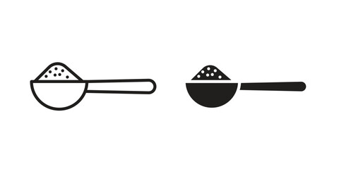 full spoon icon. filled flat sign for mobile concept. glyph and line symbols © No