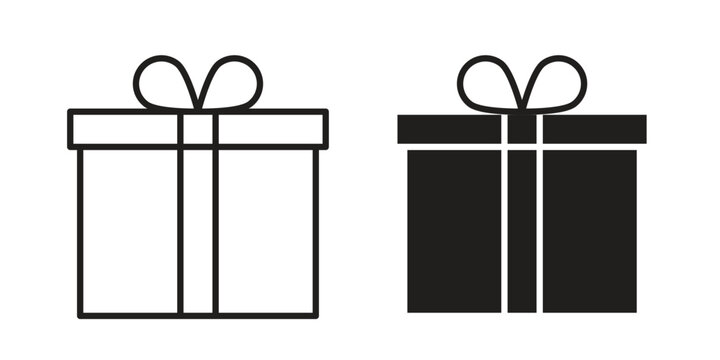 Gift box icon. filled flat sign for mobile concept. glyph and line symbols