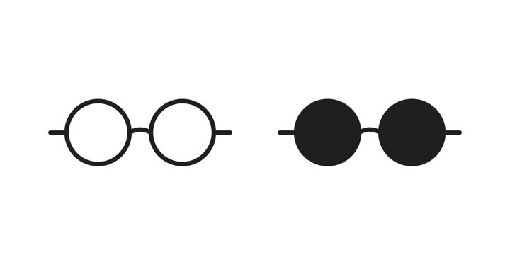 Glasses icon. filled flat sign for mobile concept. glyph and line symbols